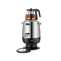 Sonifer Théière SF-2139 en acier inoxydable 4L avec contrôle de température avec théière en verre 1L sur le dessus Ensemble bouilloire électrique Samovar russe