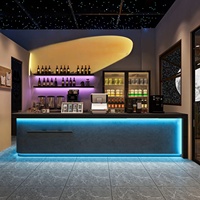 Comptoir de bar moderne en bois pour la maison et les restaurants avec un design écologique, durable et résistant à l'eau