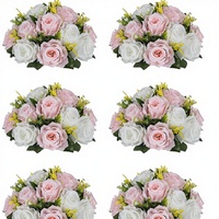 Boule de fleurs artificielles en soie, rose, pour mariage, anniversaire, fête, décoration de la maison, arrangement floral artificiel, accessoire