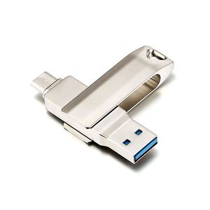 แฟลชไดรฟ์โลหะแบบหมุนได้ 2 in 1 ความจุ 8GB 16GB 32GB 64GB 128GB แบบ Dual Type C USB 2.0 - Product Image 2