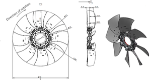 Осевые лопасти вентилятора из нейлонового материала, крыльчатка вентилятора с поперечным потоком - Product Image 4