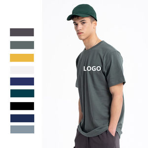 100% coton coloré contrasté surdimensionné t-shirt hommes sweat avec logo personnalisé pour hommes Style de mode - Product Image 2