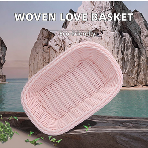 Desktop <b>Plastic</b> Woven Storage <b>Basket</b> for Photography Props for Living Room Storage or Display - Product Image 2