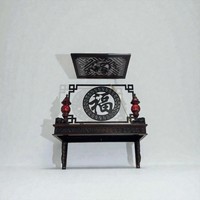 Tam Viet A24 Autel bouddhiste mural en bois massif de Chiuliu, fait main, durable, mobilier traditionnel pour salon