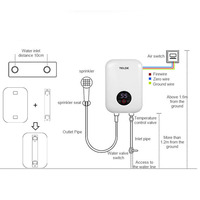 Pemanas Air Tanpa Tangki Instan 5500W 220V LED Berbahan Plastik ABS Kontrol Sentuh Hemat Energi Untuk Rumah & Hotel Bahasa Jerman