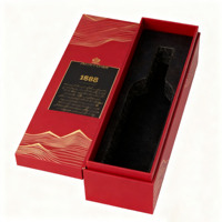Boîte à vin d'emballage en carton personnalisé noir cadeau en ligne de luxe de qualité supérieure