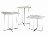 Hôtel bar appartement moderne métal fer étagères petite table basse en marbre bord rond