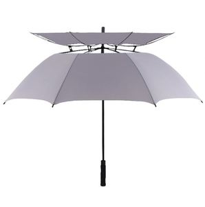 Parapluie de golf automatique double couche 30 pouces en pongee, grand parapluie droit pour l'extérieur - Product Image 6