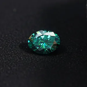 보석 DIY Moissanite 반지 귀걸이 느슨한 보석 녹색 타원형 컷 다이아몬드 도매 가격 VVS 느슨한 Moissanite 다이아몬드