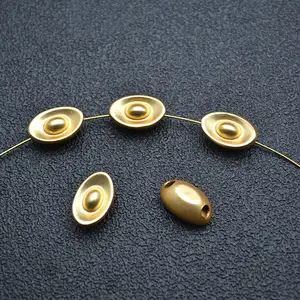 High Quality Gold plated Gold Ingot Shape Metal Loose Beads Jewelry Findings