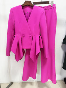<span class=keywords><strong>Ensemble</strong></span> Blazer et <span class=keywords><strong>Pantalon</strong></span> <span class=keywords><strong>Évasé</strong></span> Fuchsia pour <span class=keywords><strong>Femme</strong></span> A11367 - Costume Élégant Deux Pièces pour <span class=keywords><strong>Femme</strong></span> - Product Image 3