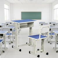 Meubles de classe ergonomiques, ensemble de bureau et chaise réglables pour étudiants, bureau et chaise d'école avec tiroir