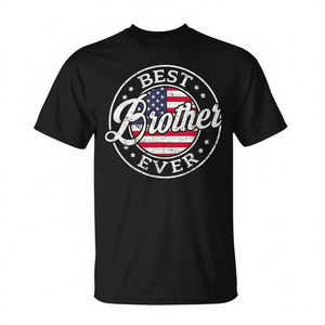 T-shirt avec drapeau américain Best Brother Ever, design assorti pour la famille - Product Image 2
