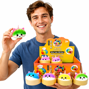 <span class=keywords><strong>Jouet</strong></span> Squishy <span class=keywords><strong>Chat</strong></span> Licorne en forme de chignon, rempli de farine, à remontée lente, doux, type Mochi, sensoriel, anti-stress, à presser, en vrac, entrepôt USA - Product Image 5