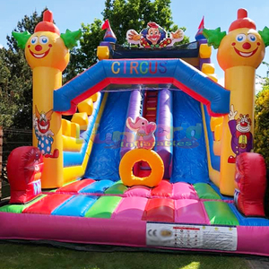 Tobogán inflable de doble carril para niños, castillo inflable comercial con zona de saltos y tobogán agrícola. - Product Image 6