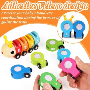 Bằng Gỗ Sâu Bướm <span class=keywords><strong>Train</strong></span> Set Câu Đố Đồ Chơi Trẻ Em Số Màu Giao Thông Dấu Hiệu Nhận Thức Học Tập Montessori Đầu Giáo Dục Gỗ Đồ Chơi - Product Image 6