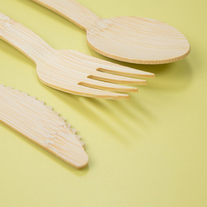 Ensemble de couverts en bambou écologique, fourchette, cuillère, couteau, soupe et salade, <span class=keywords><strong>pas</strong></span> <span class=keywords><strong>cher</strong></span>, pour la maison et les repas en plein air - Product Image 3