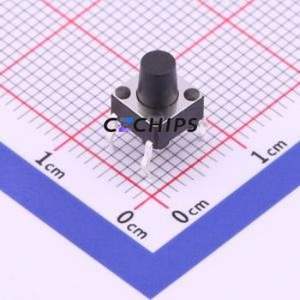 TS-1002-BR07516 Tactile Switch Through hole-4P,6x6mm Switch Single Pole Single Throw Round Button 1.6N Through Hole - Product Image 1