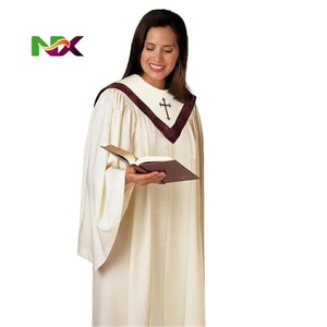 Robe de cérémonie personnalisée pour pasteur d'église chrétienne, uniforme d'hyms, col rond, 4 saisons, en polyester - Product Image 4