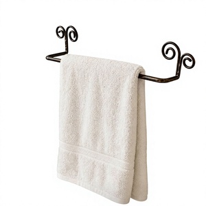 Porte-serviettes mural en fer forgé, finition noire, pour la maison, les hôtels, les salles de bain, en vente - Product Image 1