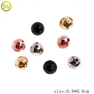 Custom Ball Shape Engraved Letter Pendant Handmade Jewelry Accessory Mini Alloy Beads For Women Necklace