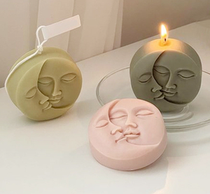 Lune Visage Baiser Moule Pas Cher Prix Résine Art Parfums DIY Silicone Bougie Moule pour Gâteau Outils Antiadhésif Réutilisable - Product Image 1