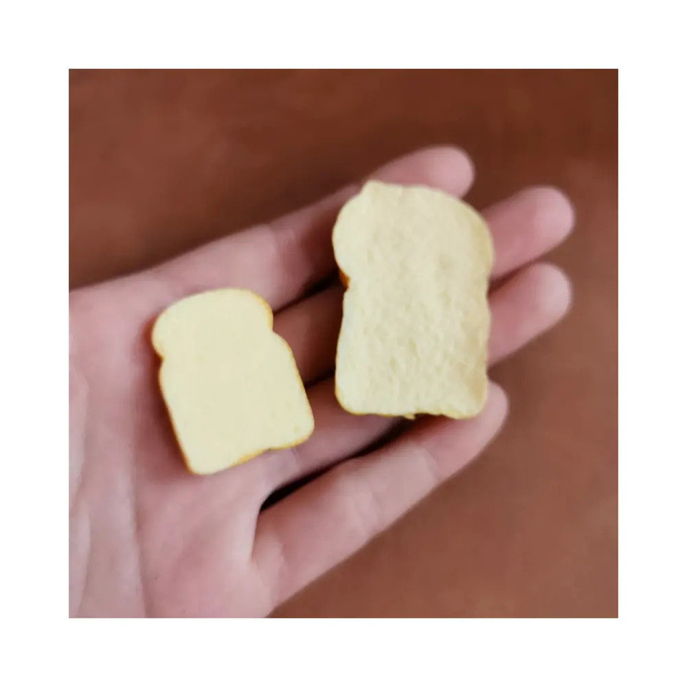 Résine Mini Pain Miniature Toast Tranche Alimentaire Dos Plat Cabochon Pour Bricolage Slime Déco Pièces