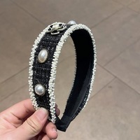 Nouvel arrivage Bandeau noeud de luxe pour femmes Camélia Tweed Designer Inspiré Accessoires cheveux Bandeau inspiré de l'hiver