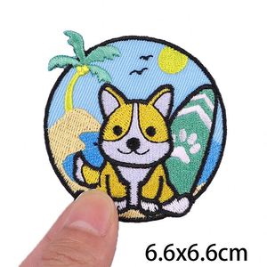 Patchs brodés thermocollants personnalisés animaux de dessin animé, motifs chat et chien mignons, pour vêtements, appliques et badges DIY - Product Image 2