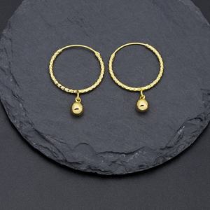 ต่างหูห่วงใหญ่ทรงทันสมัยสำหรับผู้หญิง JXX ดีไซน์รูปหัวใจและระฆัง ชุบทองใหม่ ทำจากทองเหลือง ประดับเพชรและมุก - Product Image 5