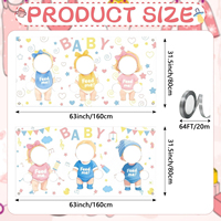 Lot de 2 bannières amusantes pour jeu de douche de bébé 'Feed Me' avec bandeau cache-yeux, accessoires de photomaton pour fête de révélation du sexe du nouveau-né et fournitures de fête