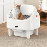 Tempat Kotoran Kucing Pintar Otomatis dengan Sekop Otomatis, Tempat Kotoran Kucing Ukuran Besar Anti-Cipratan dengan Roller, Toilet Kucing