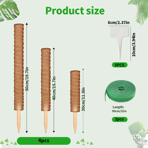 19.6 pouces léger écologique Design classique Monstera Plant Support empilable Coco Moss Poles 2 rouleaux 5 conseils hauts pour la maison - Product Image 2