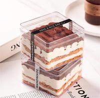 Boîte d'emballage en plastique transparent PS acrylique ronde, rectangulaire, carrée pour gâteaux, mousses, bonbons, fruits, noix, biscuits sucrés