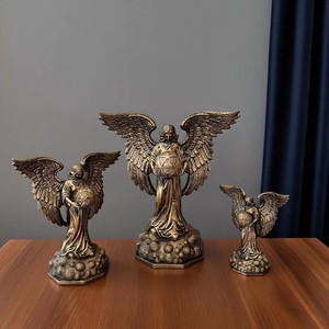 Su misura <span class=keywords><strong>angelo</strong></span> spirituale resina oro Vintage arcangelo Metatron statua geometria sacra statuetta spirituale - Product Image 5