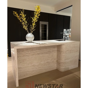 Newstar Customized Marble Slab Stone Kitchen Countertop Travertine Marble Island - Product Image 3