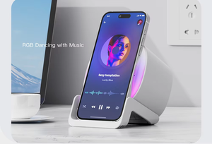 Speaker Lamp <b>Desk</b> Night Light Wireless Charger with Speaker 2024 Wholesale Bedroom LED 3 in 1 Mobile Phone Holder - Product Image 6
