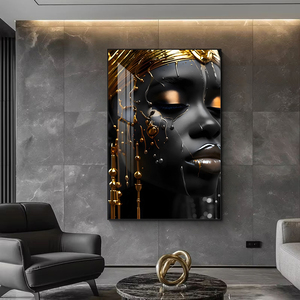 Retrato <span class=keywords><strong>de</strong></span> una Mujer Negra sobre Lienzo, Póster <span class=keywords><strong>de</strong></span> Mujer Africana, Impresión <span class=keywords><strong>de</strong></span> Pintura Mural, Pintura Moderna <span class=keywords><strong>de</strong></span> Artista <span class=keywords><strong>para</strong></span> Decoración del Hogar - Product Image 1