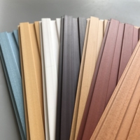 Panel Dinding PVC WPC 3D Modern Tahan Air Peredam Suara Motif Kayu Bergaris untuk Dekorasi Hotel dan Penggunaan Komersial
