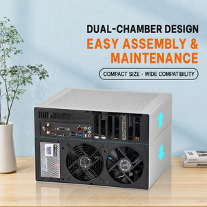Vỏ <span class=keywords><strong>case</strong></span> NAS 8 khay 2mm nhôm, hỗ trợ ATX MATX <span class=keywords><strong>ITX</strong></span>, hot swap, khung máy chủ gia đình với backplane SATA, nguồn <span class=keywords><strong>SFX</strong></span> - Product Image 4