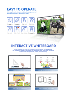 100 inch LCD hiển thị màn hình cảm ứng bảng thông minh giá bảng tương tác phẳng cho các trường học lớp học trẻ em giáo dục - Product Image 5