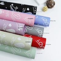 Papier d'emballage pour bouquet romantique LOVE Heart Doodle imprimé, imperméable, papier floral coréen pour la décoration de bouquets de fleurs de la Saint-Valentin