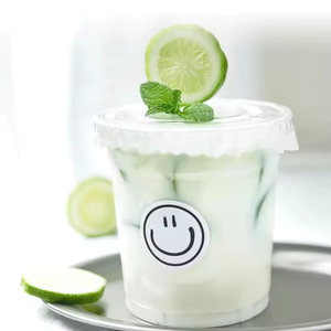 12oz 14oz 16oz Disposable Smoothie PET Snow Cone Frosted <b>Cup</b> Clear Transparent <b>Plastic</b> Bubble Boba Milk Tea <b>Cup</b> with Lid - Product Image 4