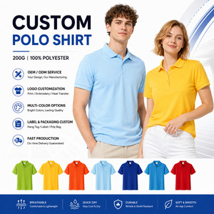 Chemise tricotée pour homme avec logo personnalisé, 100% polyester, 200G, séchage rapide, respirante, manches courtes, couleur unie, OEM ODM, vêtements décontractés - Product Image 1