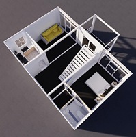 Villa Modulaire Préfabriquée en Conteneurs, 2 Étages, Structure en Acier, Maison d'Hôtes pour Complexes Hôteliers, Fermes, Locations de Jardin