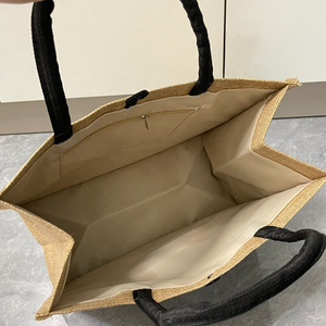 Vente en gros Sac à main personnalisé imprimé avec logo Sac à provisions en jute Poignée réutilisable Sacs en jute à bandoulière - Product Image 5