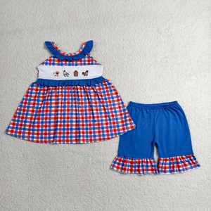 Conjuntos de Dos Piezas de Verano para Niños, Camiseta con Bordado de Rayas para Bebés, Conjunto de Ropa Corta - Product Image 5