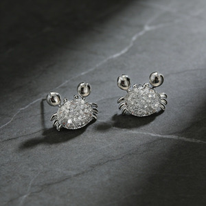 Dainty Cubic Zirconia Paved Cute Animal <strong>Jewelry</strong> 14K Delicate Gold Plated Earrings Minimalist <strong>Crab</strong> Studs with Sparkling CZ - Product Image 4
