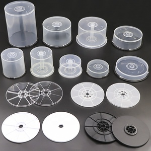 SUNSHING-Carcasa <span class=keywords><strong>de</strong></span> plástico redonda para almejas, caja <span class=keywords><strong>de</strong></span> pastel con eje para CD, CD, DVD, 10 25, 50, 100 discos - Product Image 2