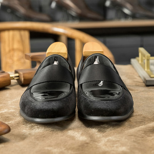 Mocasines de cuero genuino sin cordones a la moda, calzado de oficina de negocios informal de <span class=keywords><strong>terciopelo</strong></span>, <span class=keywords><strong>zapatos</strong></span> de vestir acolchados para hombres - Product Image 2